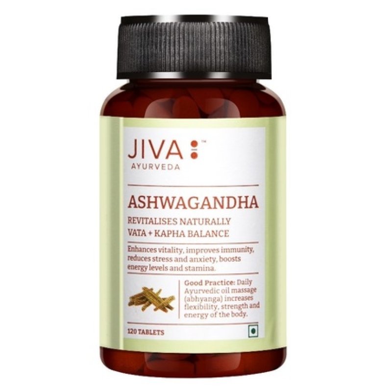 Ajurweda Jiva Ayurveda Ashwagandha Dietary Supplement Supporting Strength Calmness And Vitality Tablets 120 Pieces