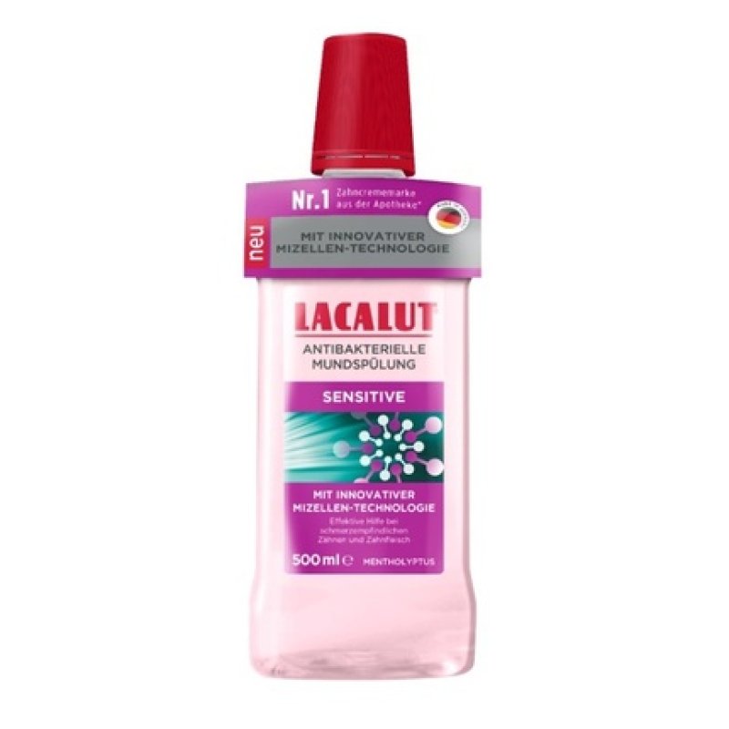 Zdrovit Lacalut Sensitive Antibacterial Mouthwash With Micellar Technology 500 Ml