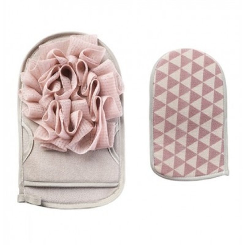 Ecarla Doublesided Bath Glove Pink 1 Piece