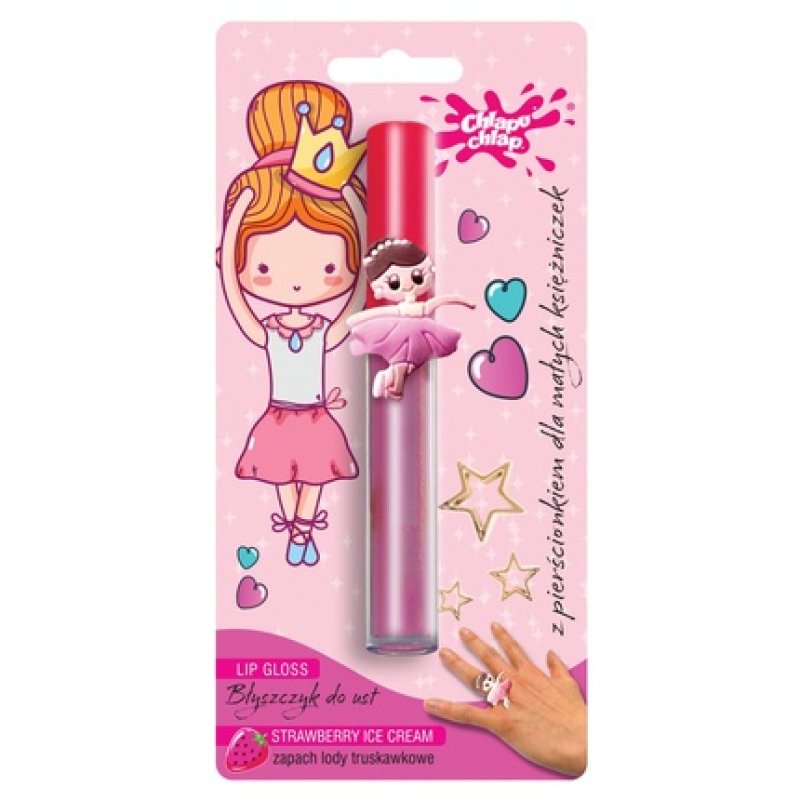 Chlapu Chlap Lip Gloss With Ring Strawberry Ice Cream 1 Piece