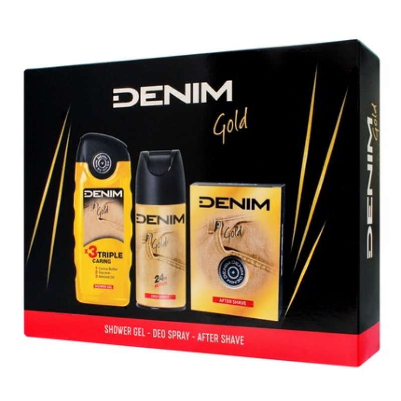 Denim Set 3piece Gold A Premium Cosmetics Set