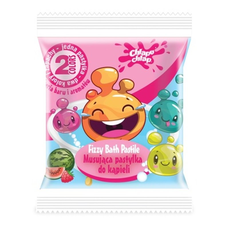 Chlapu Chlap Twocolor Effervescent Bath Tablet Raspberry And Watermelon 1 Piece