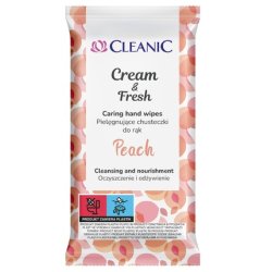 Harper Cleanic Moisturizing Hand Wipes Cream & Fresh Peach 1 Pack Of 15 Pieces