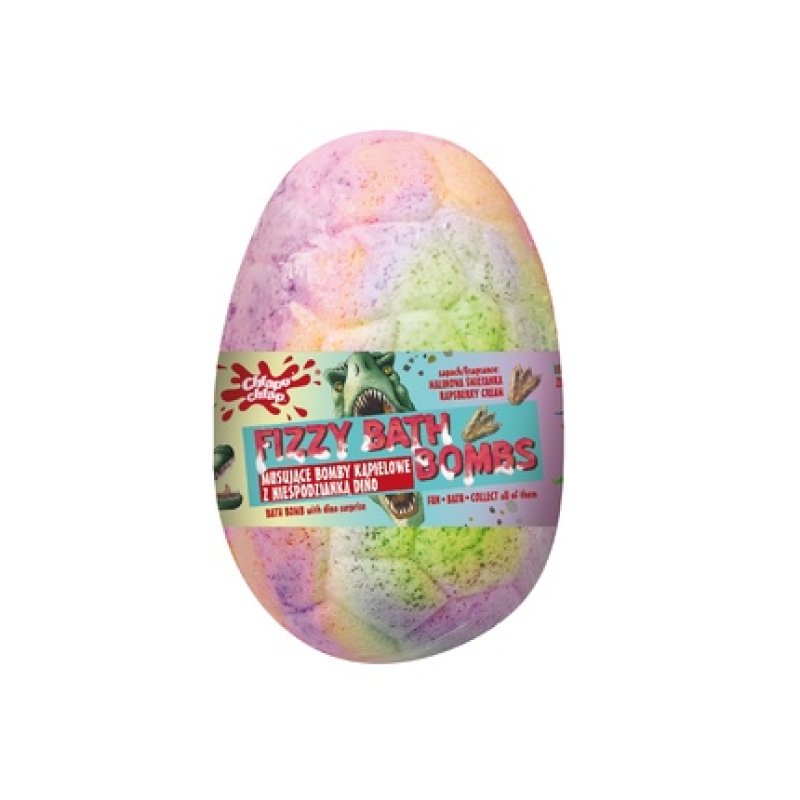 Chlapu Chlap Fizzing Bath Bomb Dinosaur Egg With Surprise Bubble Orange 140g