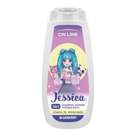 Forte Sweeden On Line Kids Jessica 3 In 1 Shampoo Gel Bath Liquid Blueberry 400 Ml