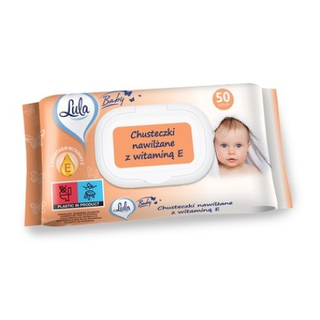 Stella Lula Baby Moist Wipes For Infants And Children With Vitamin E 50 Pieces