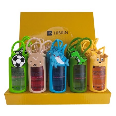 Hiskin Antibac Hand Cleanser Set Of Biodegradable Hand Gels Display Stand 5x4 Pieces