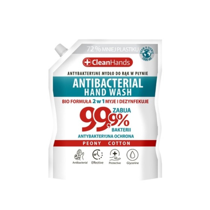 Swit Clean Hands Antibacterial Soap Bio 999 Peony & Cotton Refill 1000 Ml