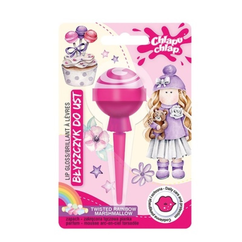 Chlapu Chlap Lip Gloss Lollipop Twisted Rainbow Foam 8ml