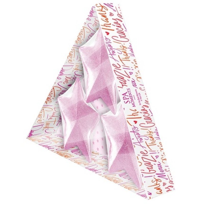 Chlapu Chlap Spa Moments Bath Fizzers Stars Raspberry With Vanilla 3x50g