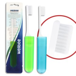 Wellbee Adult Toothbrush Medium Hardness Travel Mixed Colors