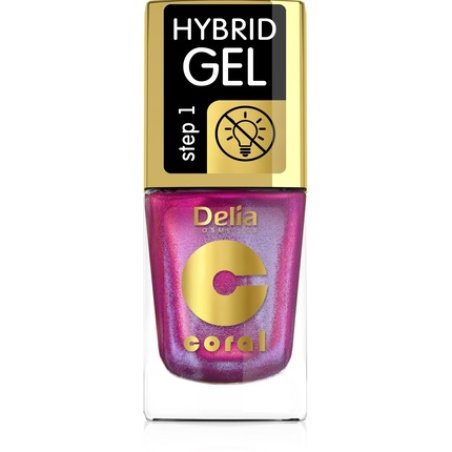 Delia Coral Hybrid Gel Nail Polish No 107 Multirefleks Raspberry 11ml