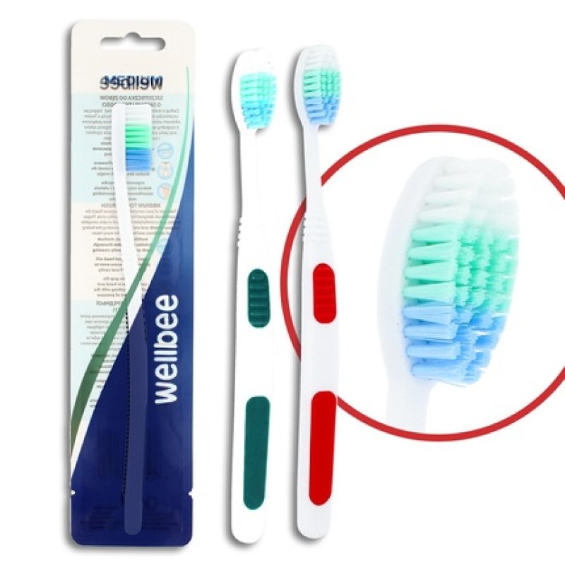 Wellbee Adult Toothbrush With Medium Firmness Mixed Colors