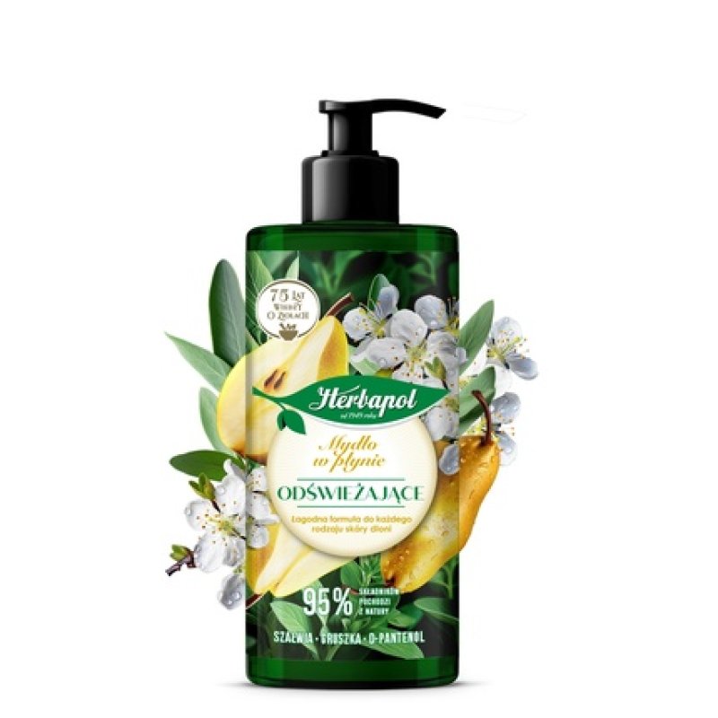 Herbapol Refreshing Liquid Soap Sage Pear Dpanthenol 390 Ml