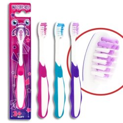 Wellbee Kids Toothbrush 3 Soft Mix Of Colors