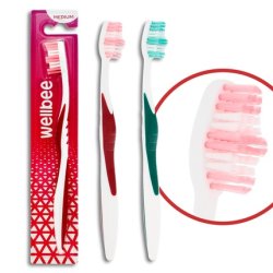 Wellbee Adult Toothbrush Medium Hardness Mix Of Colors