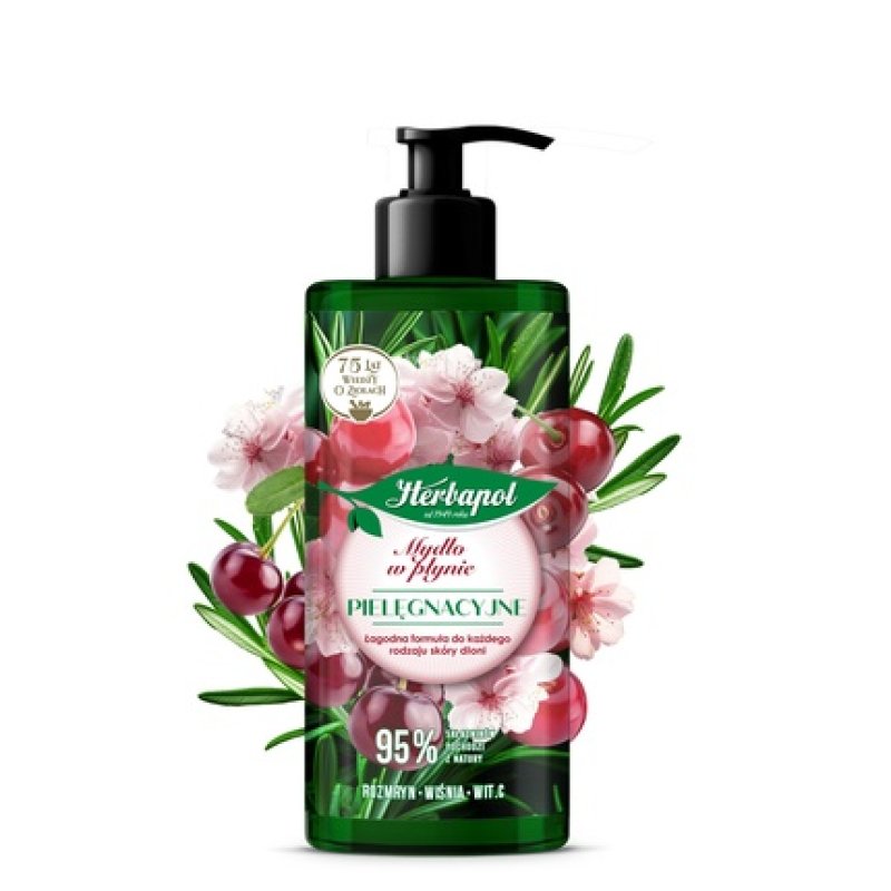 Herbapol Liquid Soap Care Rosemary Cherry Vitamin C 390 Ml