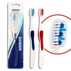 Wellbee Toothbrush For Adults With Medium Hardness Mixed Colors