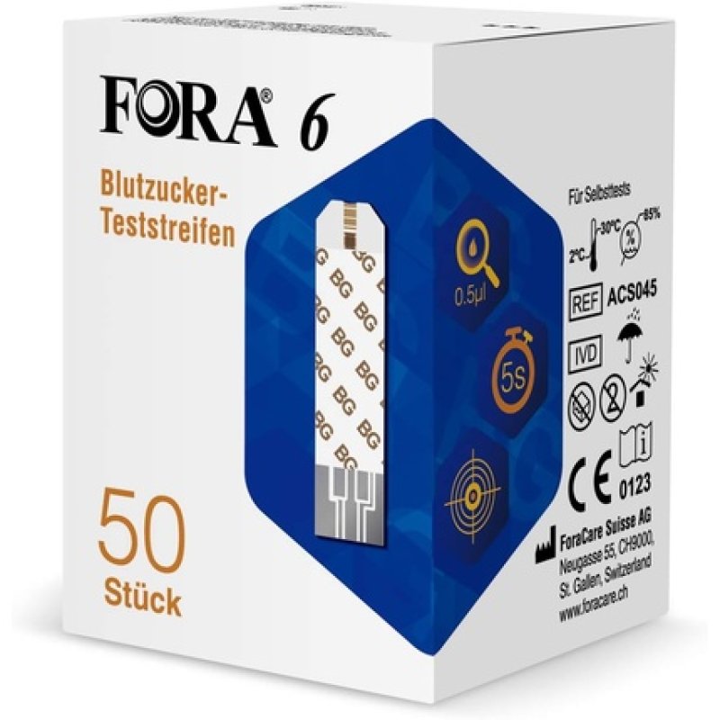 Fora Blood Glucose Test Strips 50pcs Vial