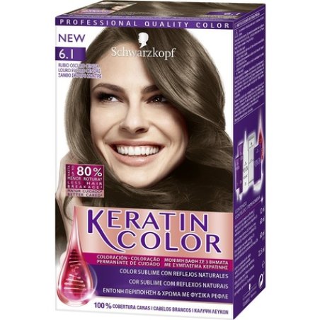Schwarzkopf Keratin Color Hair Dye Ton 6.1