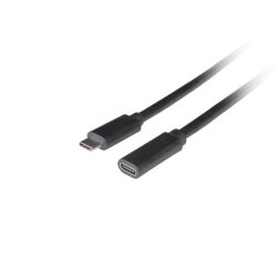 CABLE LANBERG USB-C 3.1 MACHO/HEMBRA 0.5M NEGRO