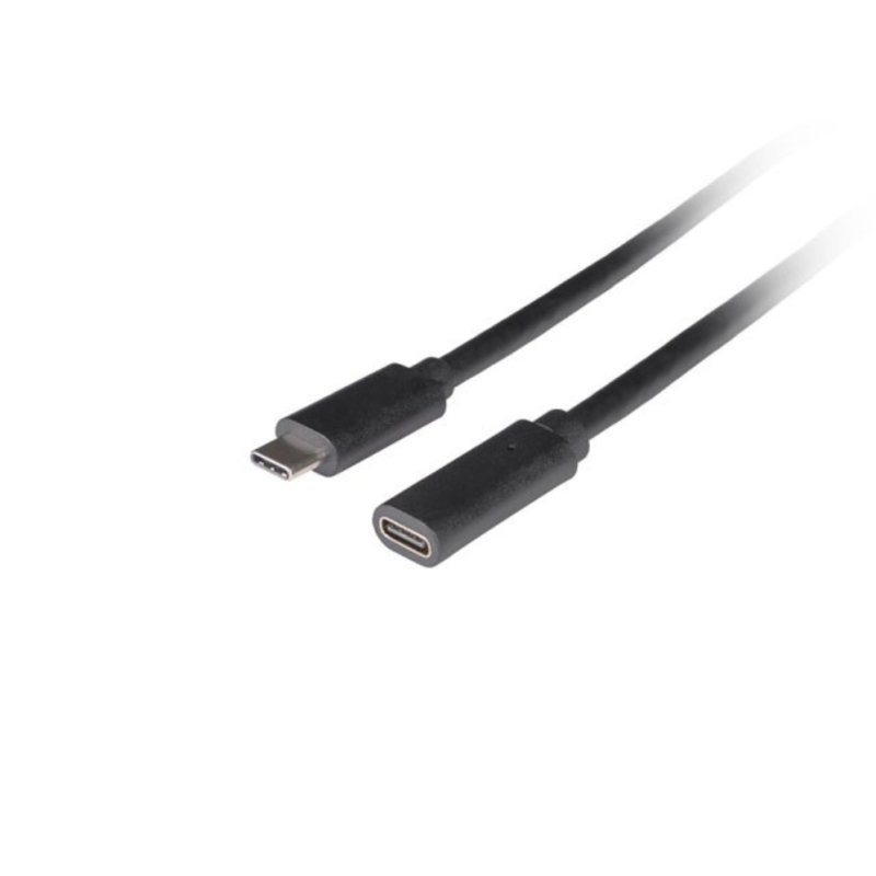 CABLE LANBERG USB-C 3.1 MACHO/HEMBRA 0.5M NEGRO