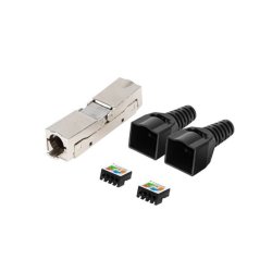 CONECTOR LANBERG ADAPTADOR 2X RJ45 CAT6 FTP PLUG 8P8C TOOL-LESS