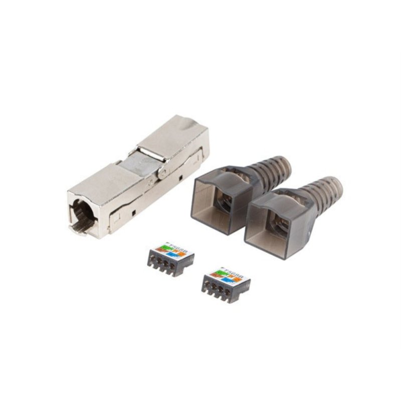 CONECTOR LANBERG ADAPTADOR 2X RJ45 CAT6A FTP PLUG 8P8C TOOL-LESS