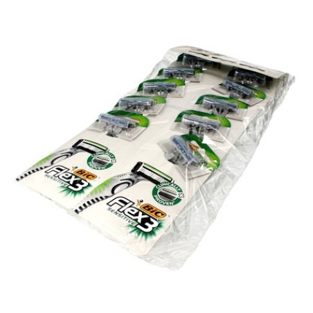 Bic Bic Flex 3 Sensitive Razor Card 1 Pack 10 Pieces