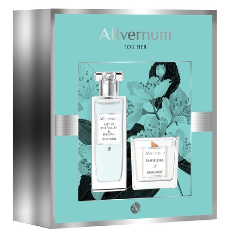 Allvernum Allvernum Gift Set With Lilly & Jasmine Perfume 50ml And Passiflora Candle 100g