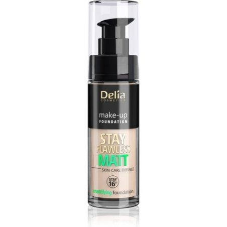 Delia Delia Cosmetics Stay Flawless Matt Foundation 16h No 402 Light Beige 30ml