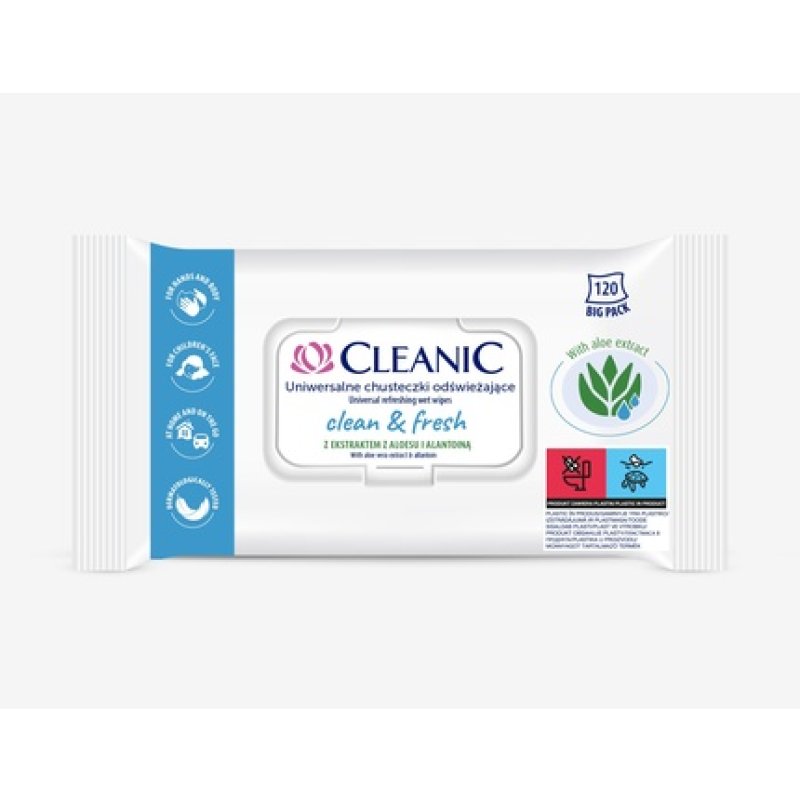 Harper Cleanic Universal Refreshing Wipes Clean&Fresh 120 Pieces