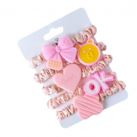 Ecarla Hair Ties Scrunchies G125r 1 Pack 5 Pieces