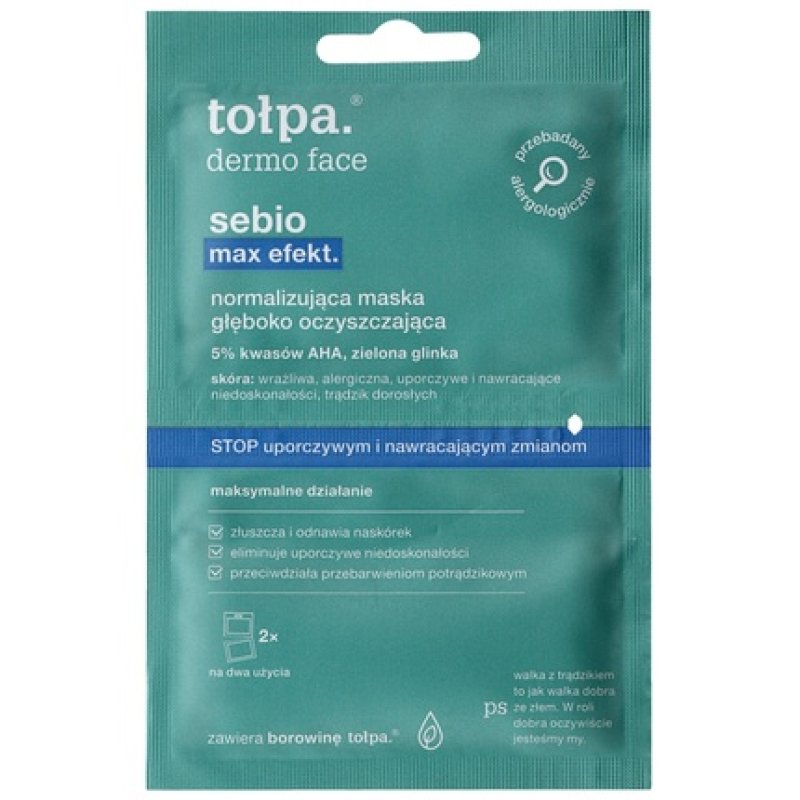 Tolpa Tolpa Dermo Face Sebio Max Effect Normalizing Deep Cleansing Mask 6ml X 2 Sachet