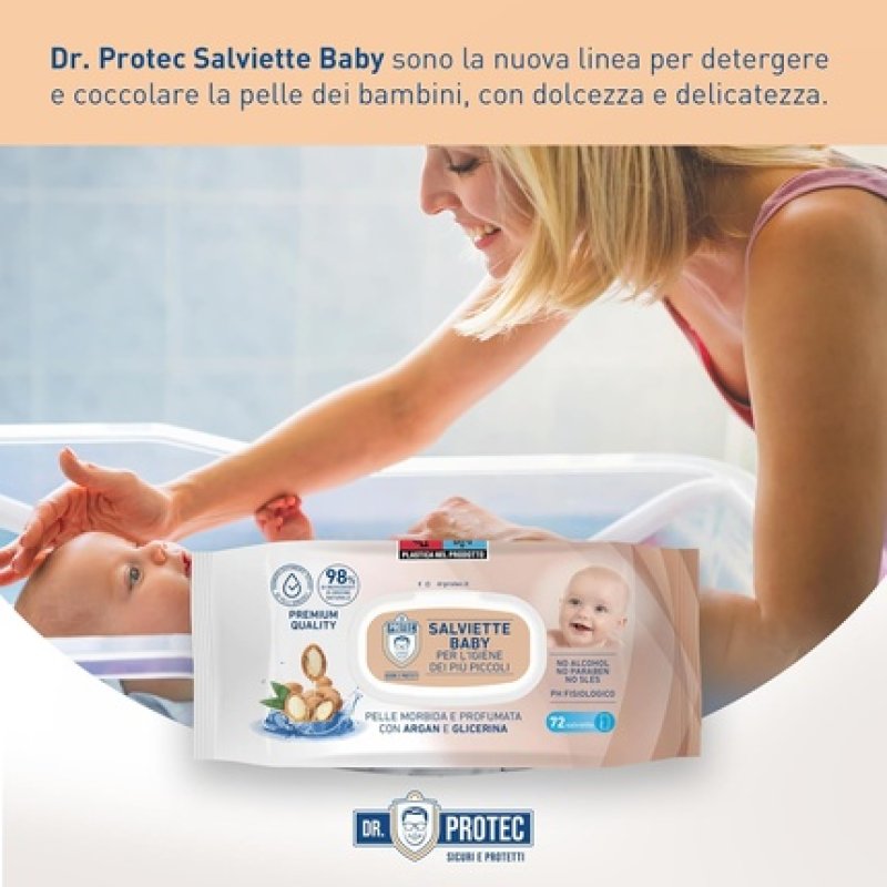 Dr Protec Baby Argan Wipes 72 Wipes