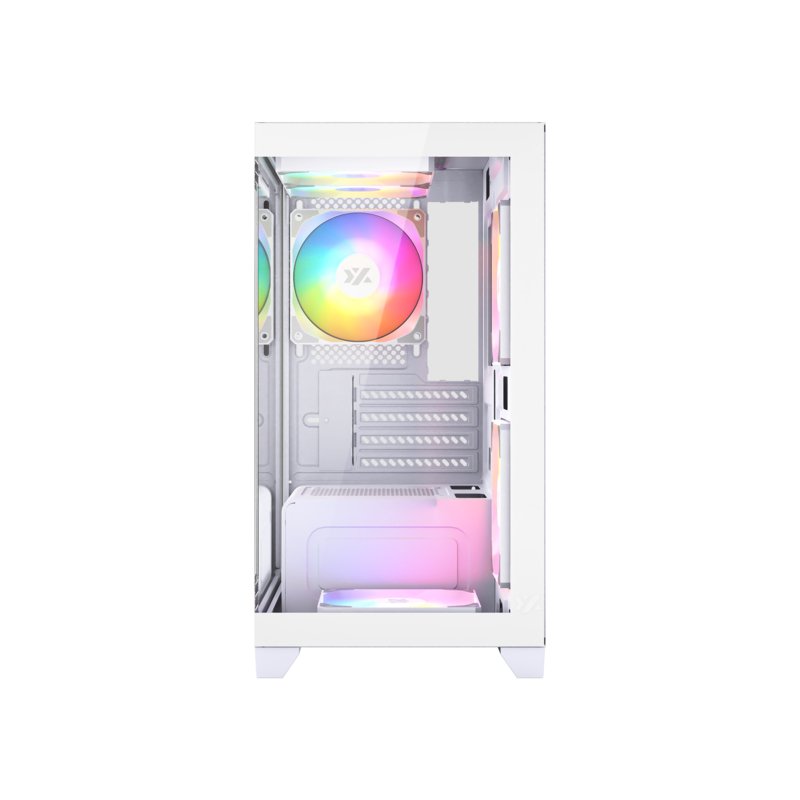 Boitier Mini Tour Micro ATX XYZ TITANIUM VIEW LITE ARGB avec panneaux vitrés (Blanc)