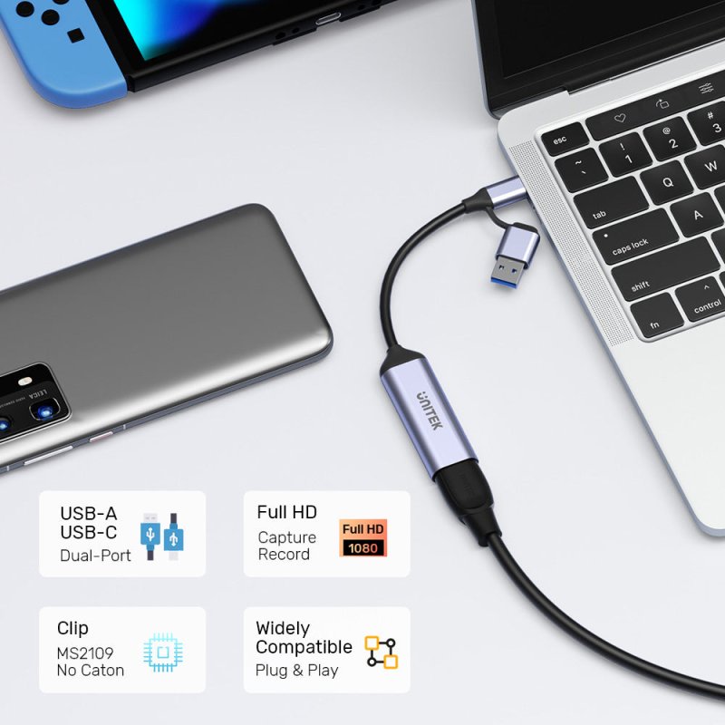 Video grabber Unitek USB-C/A 4K HDMI 1.4b