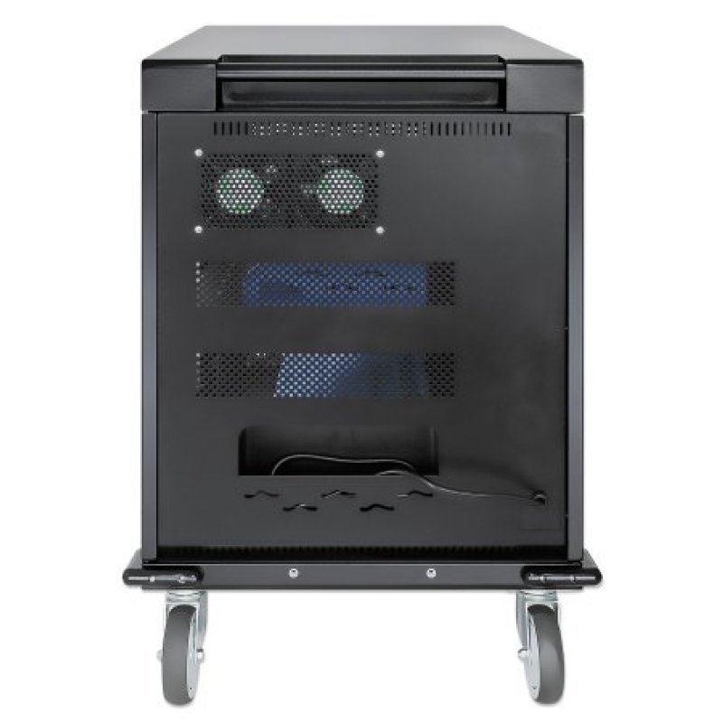 Manhattan Laptop Charging Cart/Trolley via AC Adapter (EU) 32-bay, Install device's AC Adapter (power cables) into