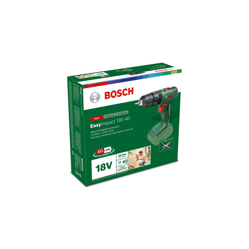 Bosch EasyImpact 18V 40 1630 RPM Keyless 1.4 kg Green