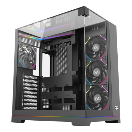 Boitier Moyen Tour ATX XYZ Tesseract RGB avec panneaux vitrés (Noir)