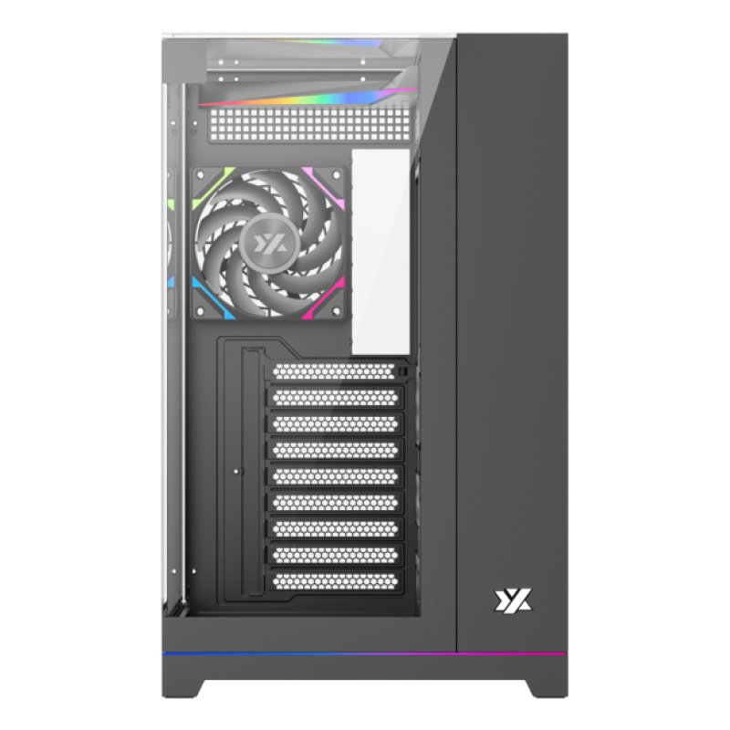 Boitier Moyen Tour ATX XYZ Tesseract RGB avec panneaux vitrés (Noir)