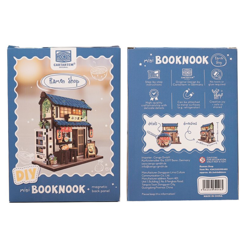 MINI BOOK NOOK KIT - DIY- Restaurant de Ramen - Avec Aimants
