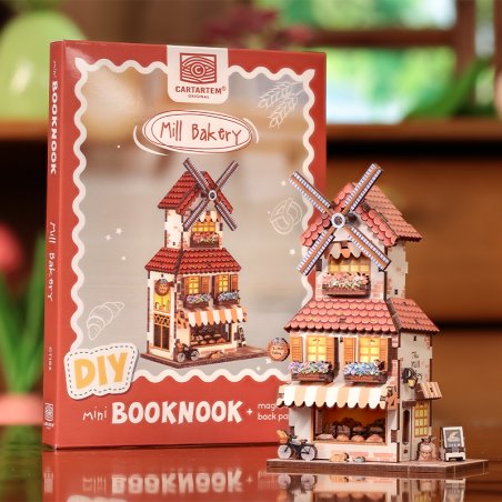 MINI BOOK NOOK KIT - DIY- Moulin Boulangerie - Avec Aimants
