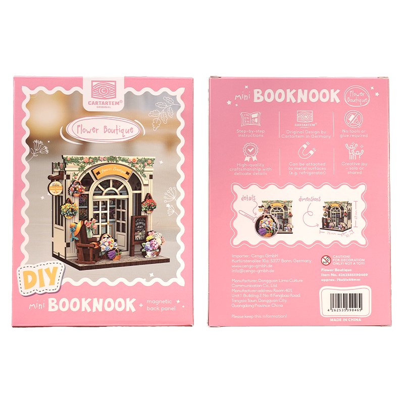 MINI BOOK NOOK KIT - DIY- Boutique de fleur - Avec Aimants