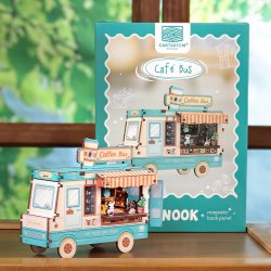 MINI BOOK NOOK KIT - DIY- Café Bus - Avec Aimants