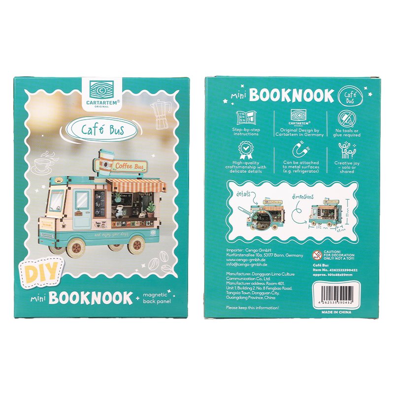 MINI BOOK NOOK KIT - DIY- Café Bus - Avec Aimants