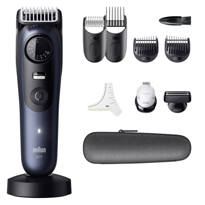 Braun BeardTrimmer 7 80789809 beard trimmer AC/Battery 40 2 cm Wet & Dry Dark Blue
