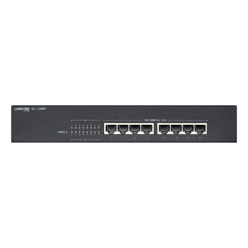 GS-1208P Non-géré Gigabit Ethernet (10/100/1000) Connexion Ethernet, supportant l'alimentation via ce port (PoE) 1U