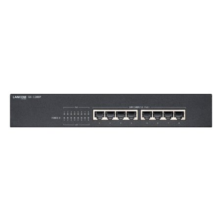 GS-1208P Non-géré Gigabit Ethernet (10/100/1000) Connexion Ethernet, supportant l'alimentation via ce port (PoE) 1U