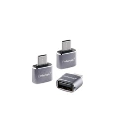 Intenso 3er Pack USB Adapter A480C USB-A Buchse zu USB-C Stecker, Unterstützt USB OTG, 480Mbps Datenübertragung,